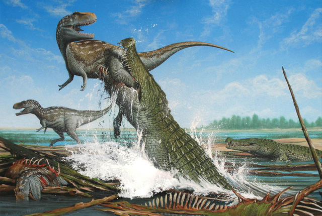 Khủng long cùng thời là một trong những món ăn khoải khẩu của cá sấu Purussaurus